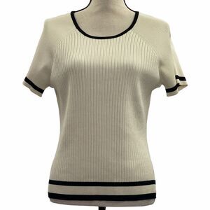 STYLE & Co Short Sleeve Beige Ribbed Sweater XL